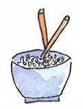 Reis mit Stäbchen